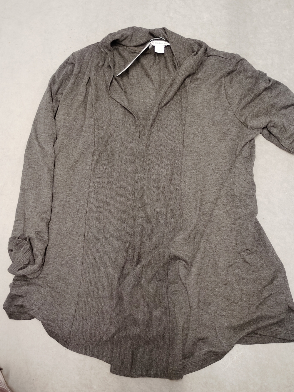 NWT Liz Claiborne Gray Lightweight Cardigan